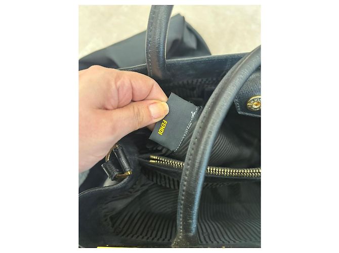 Fendi 2Jours Borsa Tote Pelle Nera Nero - vista 13