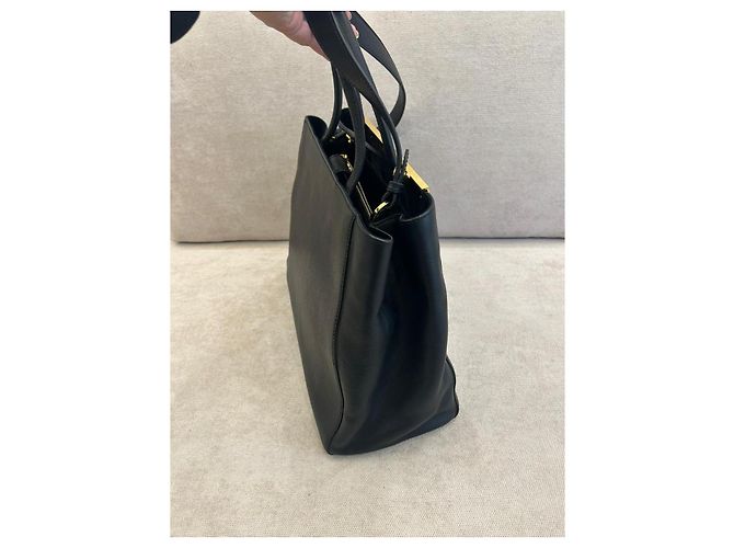 Fendi 2Jours Borsa Tote Pelle Nera Nero - vista 5