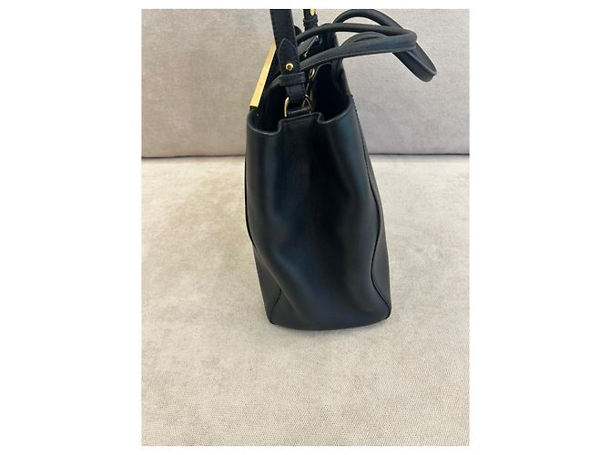 Fendi 2Jours Borsa Tote Pelle Nera Nero - vista 6