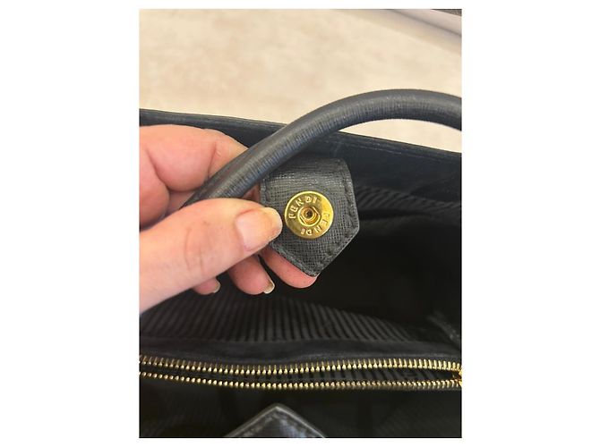 Fendi 2Jours Borsa Tote Pelle Nera Nero - vista 8