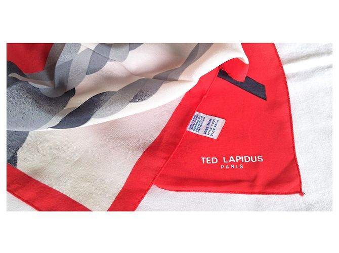 Autre Marque Ted Lapidus Pañuelo Cuadrado de Seda Pura Motivo Vela - vista 10