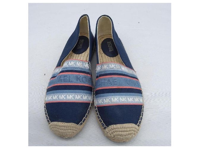Michael Kors Blaue Canvas Espadrilles mit Logo Mehrfarben - Ansicht 3