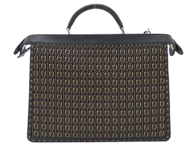 Borsa Fendi Peekaboo I See You Medium Nero Sabbia - vista 2