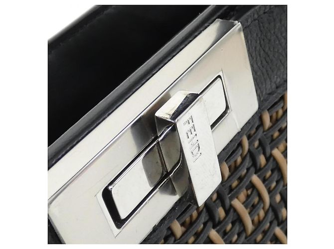 Borsa Fendi Peekaboo I See You Medium Nero Sabbia - vista 7