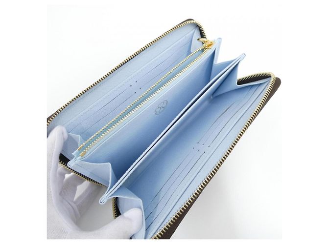 Louis Vuitton Monogram Zippy Wallet Braun Hellblau - Ansicht 3
