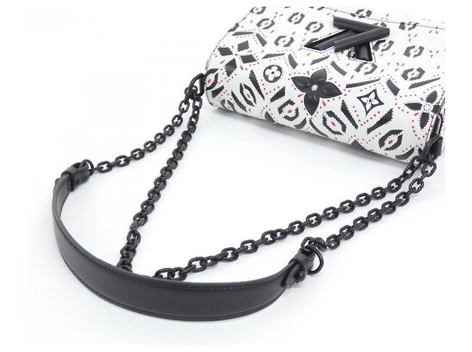 Borsa a Spalla Louis Vuitton Twist MM Nero Bianco - vista 4