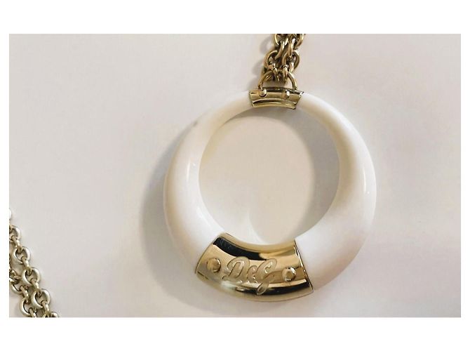 Collana DOLCE & GABBANA “Clue” con pendente bianco placcato oro D'oro - vista 10