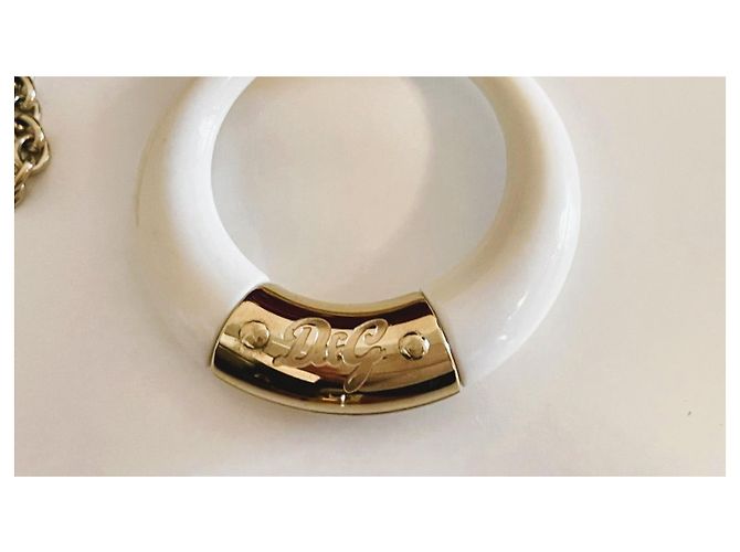 Collana DOLCE & GABBANA “Clue” con pendente bianco placcato oro D'oro - vista 13