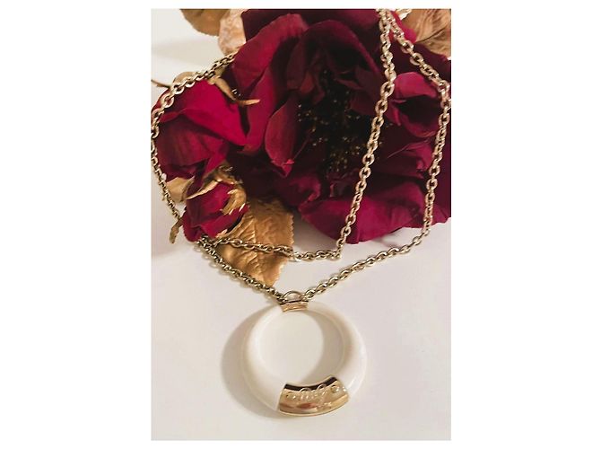 Collana DOLCE & GABBANA “Clue” con pendente bianco placcato oro D'oro - vista 3