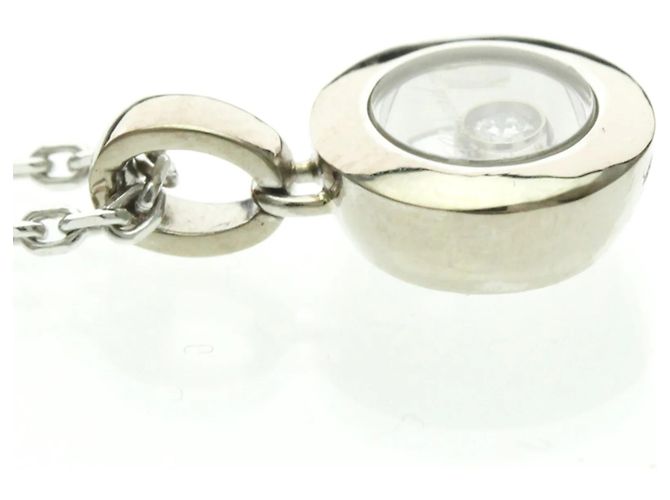 Chopard Happy Diamonds Round Anhänger aus 18K Weißgold mit 1 Floating Diamond Silber - Ansicht 5