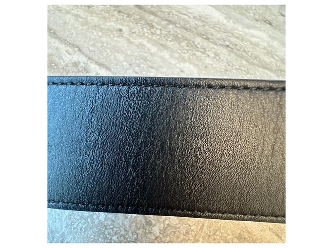 Cintura Gucci GG Marmont in pelle Nero D'oro - vista 10
