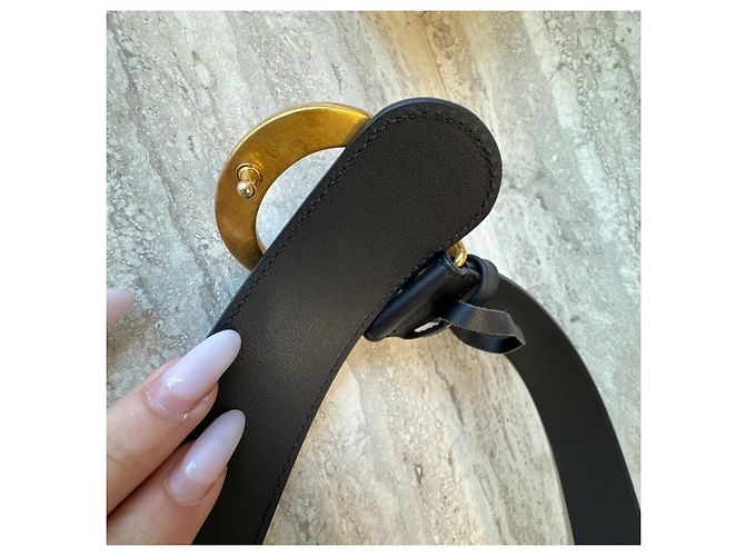 Cintura Gucci GG Marmont in pelle Nero D'oro - vista 11