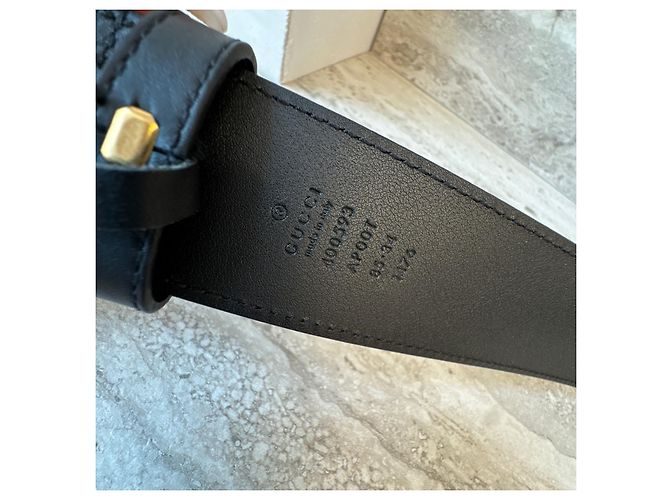 Cintura Gucci GG Marmont in pelle Nero D'oro - vista 13