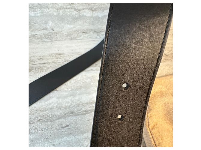 Cintura Gucci GG Marmont in pelle Nero D'oro - vista 17