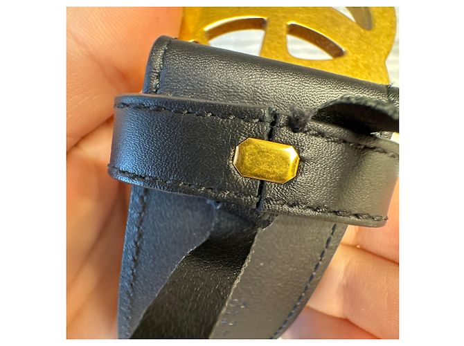 Cintura Gucci GG Marmont in pelle Nero D'oro - vista 5
