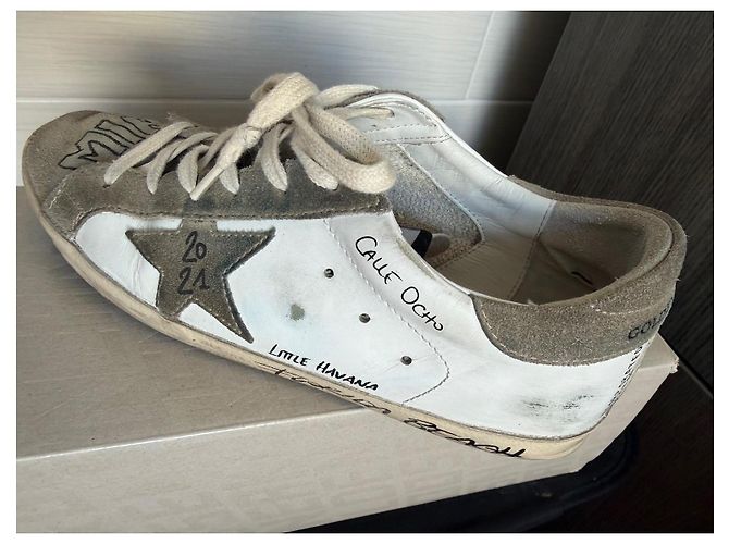 Golden Goose Sneakers Superstar Bianco e Beige - vista 2