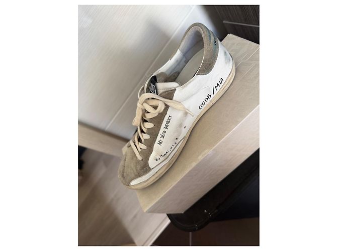 Golden Goose Sneakers Superstar Bianco e Beige - vista 5