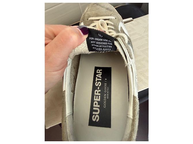 Golden Goose Sneakers Superstar Bianco e Beige - vista 6