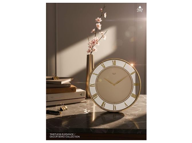 Seiko Decor AS860G Luxury Quartz Wall Clock Silver hardware Gold hardware - view 7