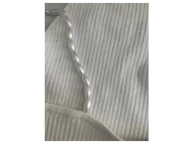 Autre Marque Musier Top de tirantes de canalé blanco con perlas - vista 10