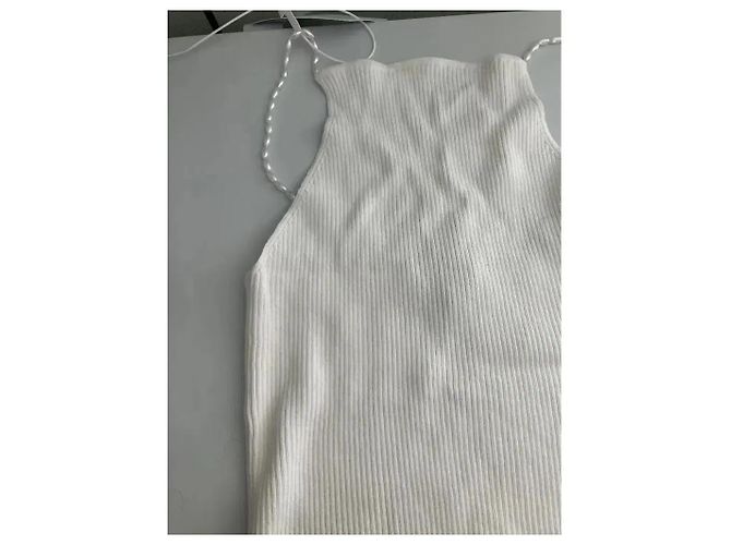 Autre Marque Musier Top de tirantes de canalé blanco con perlas - vista 13