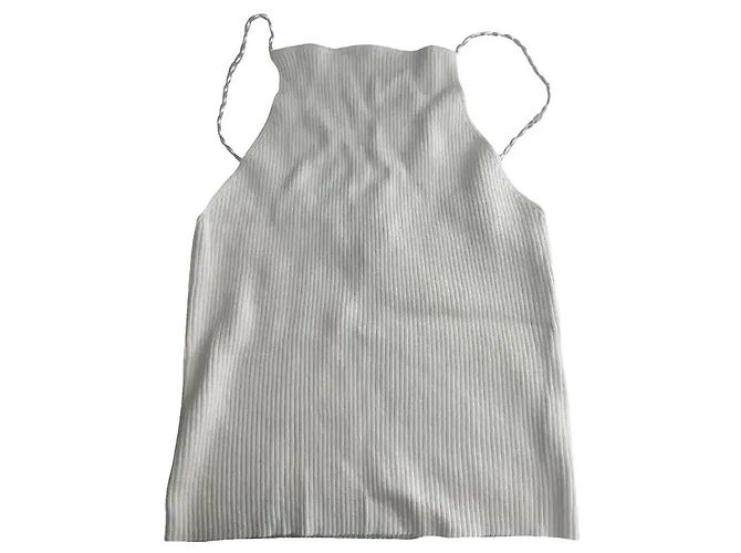 Autre Marque Musier Top de tirantes de canalé blanco con perlas - vista 6