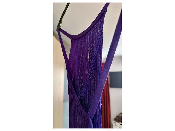 IRO Maxikleid aus Rippstrick in Lila - Ansicht 3