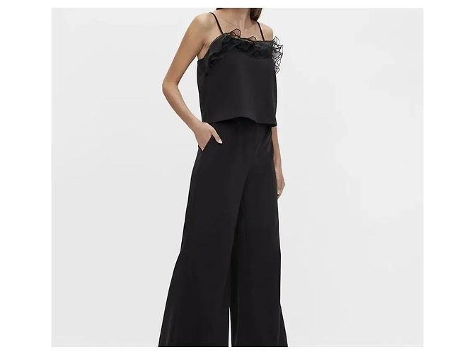 Autre Marque Schwarzes Top mit Organza-Rüschen - Ansicht 2