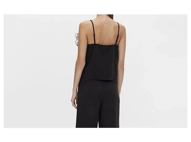 Autre Marque Schwarzes Top mit Organza-Rüschen - Ansicht 4