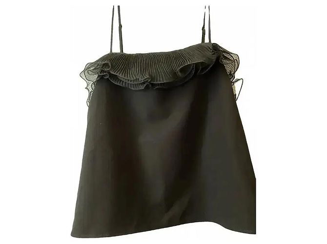 Autre Marque Schwarzes Top mit Organza-Rüschen - Ansicht 7