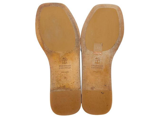 Sandali slide Brunello Cucinelli in pelle nera con Monili Nero - vista 6