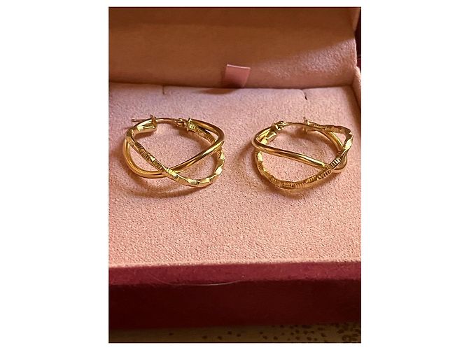 Autre Marque Orecchini a cerchio intrecciati in oro giallo 14k D'oro - vista 8