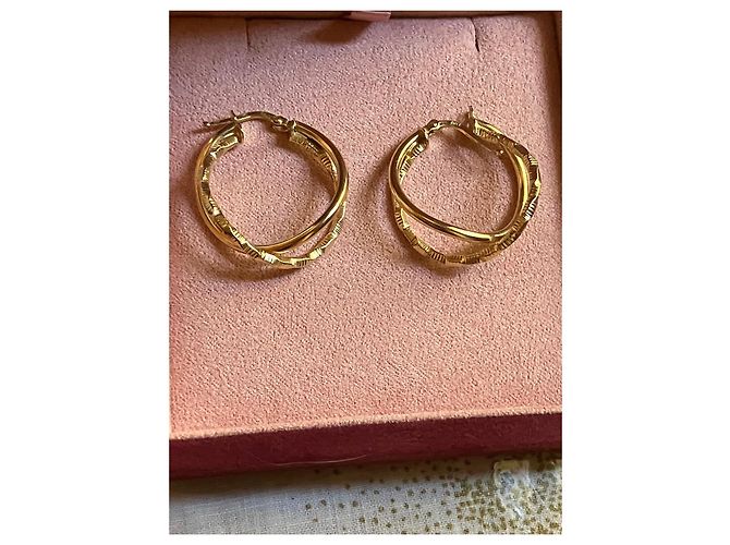 Autre Marque Orecchini a cerchio intrecciati in oro giallo 14k D'oro - vista 9
