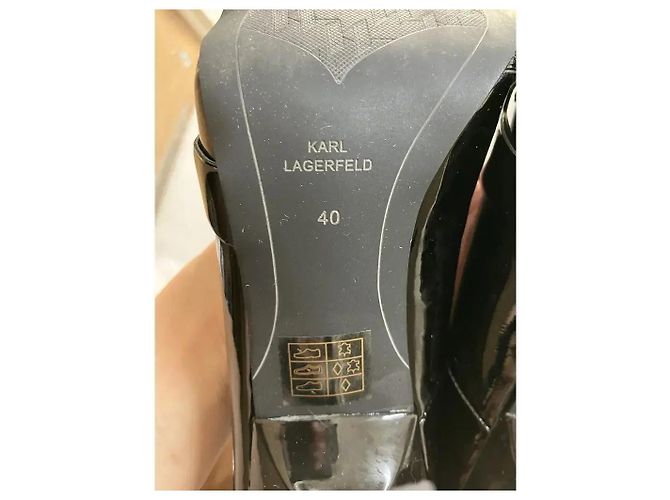 Karl Lagerfeld Sarabande Décolleté Vernice Nera Nero - vista 5