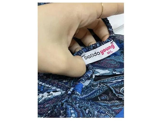 Autre Marque Vestido largo Batida estampado paisley azul Blanco Púrpura Azul oscuro - vista 10