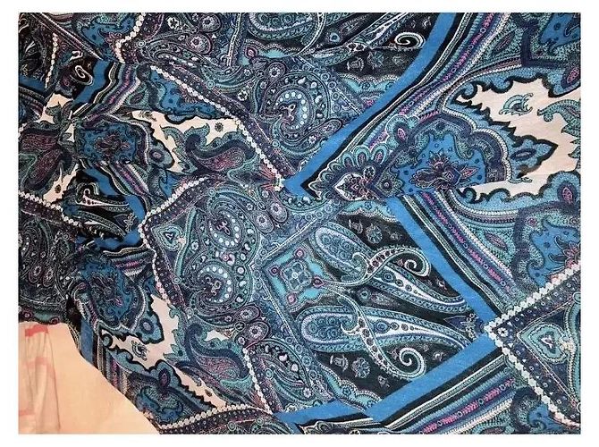 Autre Marque Vestido largo Batida estampado paisley azul Blanco Púrpura Azul oscuro - vista 9