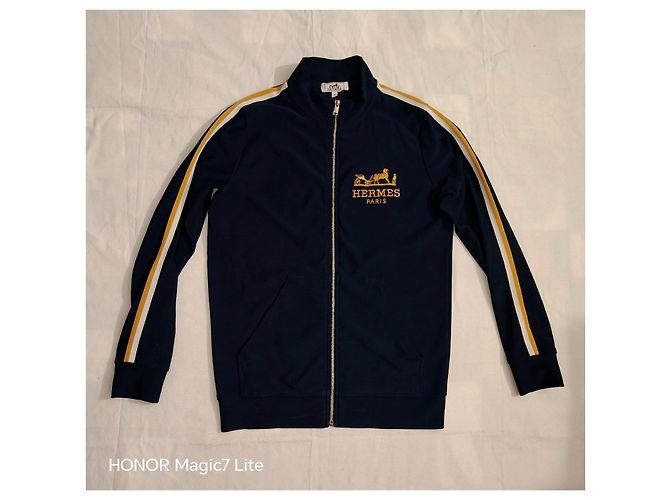 Hermès Paris Baumwoll-Trainingsjacke Dunkelblau - Ansicht 2
