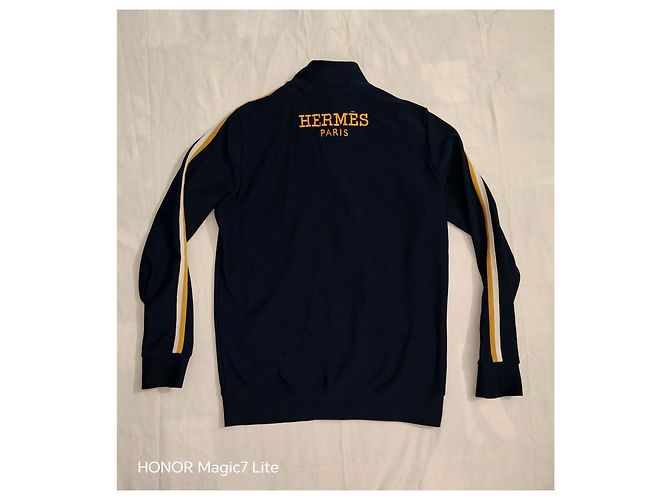Hermès Paris Baumwoll-Trainingsjacke Dunkelblau - Ansicht 7