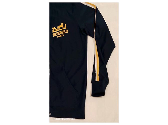 Hermès Paris Baumwoll-Trainingsjacke Dunkelblau - Ansicht 9