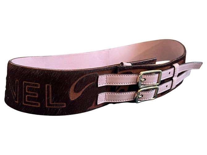 Cinturón de cuero rosa Chanel - vista 3
