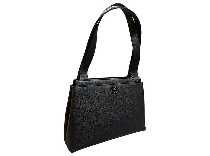 Borsa Chanel 1997 in pelle granulata nera - vista 2