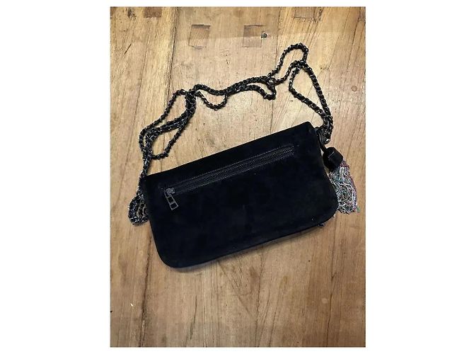 Zadig & Voltaire Clutch Rock in scamosciato nero - vista 11