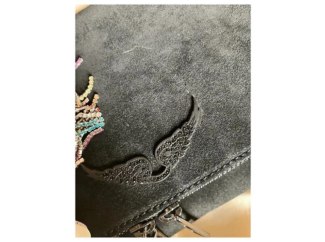 Zadig & Voltaire Clutch Rock in scamosciato nero - vista 12