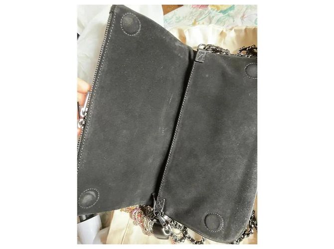 Zadig & Voltaire Clutch Rock in scamosciato nero - vista 13