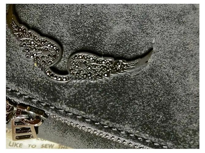 Zadig & Voltaire Clutch Rock in scamosciato nero - vista 19