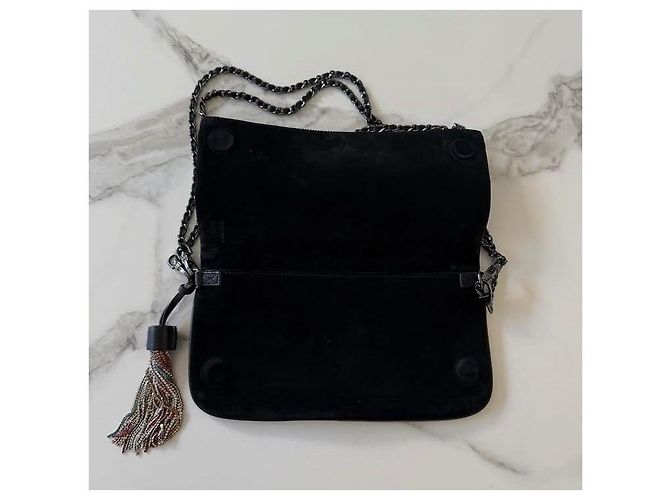 Zadig & Voltaire Clutch Rock in scamosciato nero - vista 4
