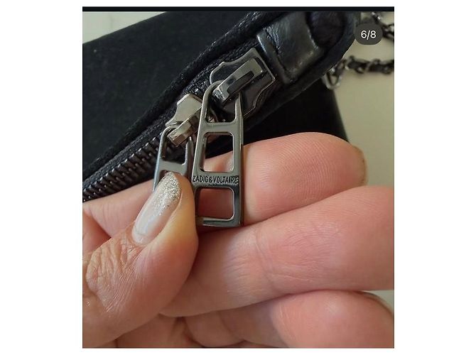 Zadig & Voltaire Clutch Rock in scamosciato nero - vista 5