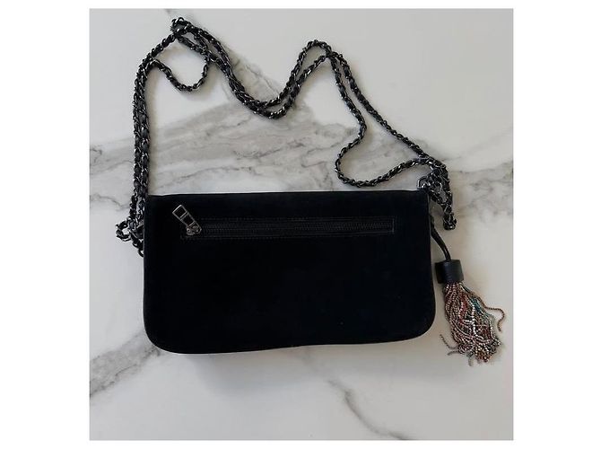 Zadig & Voltaire Clutch Rock in scamosciato nero - vista 6