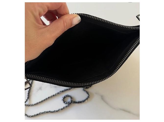Zadig & Voltaire Clutch Rock in scamosciato nero - vista 7