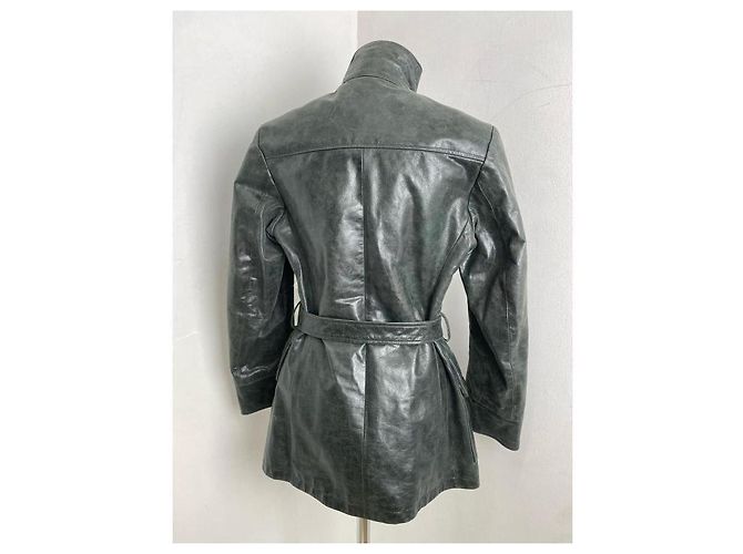 Trussardi Jeans Lederjacke in Dunkelgrün - Ansicht 3